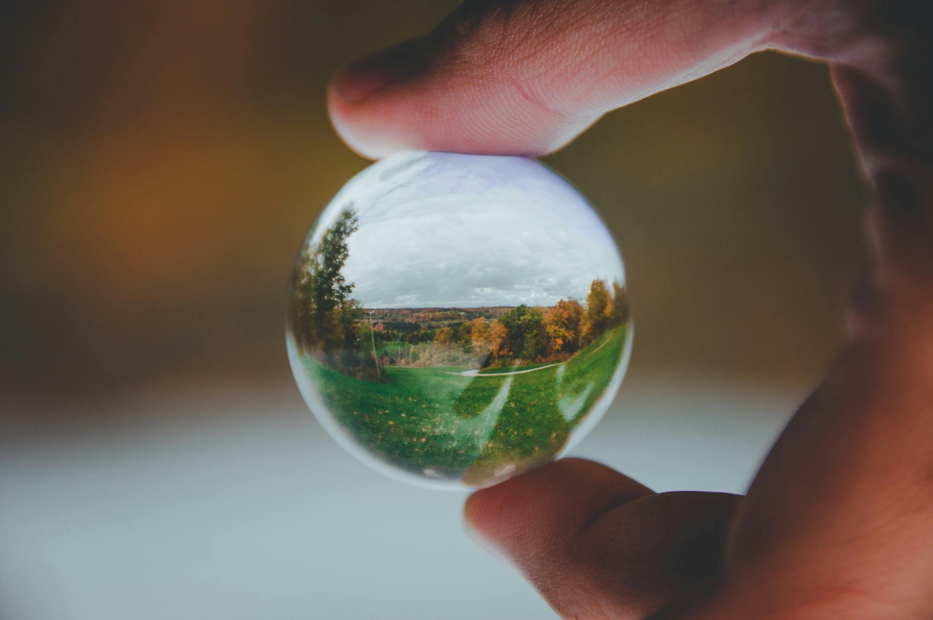 person holding marble toy