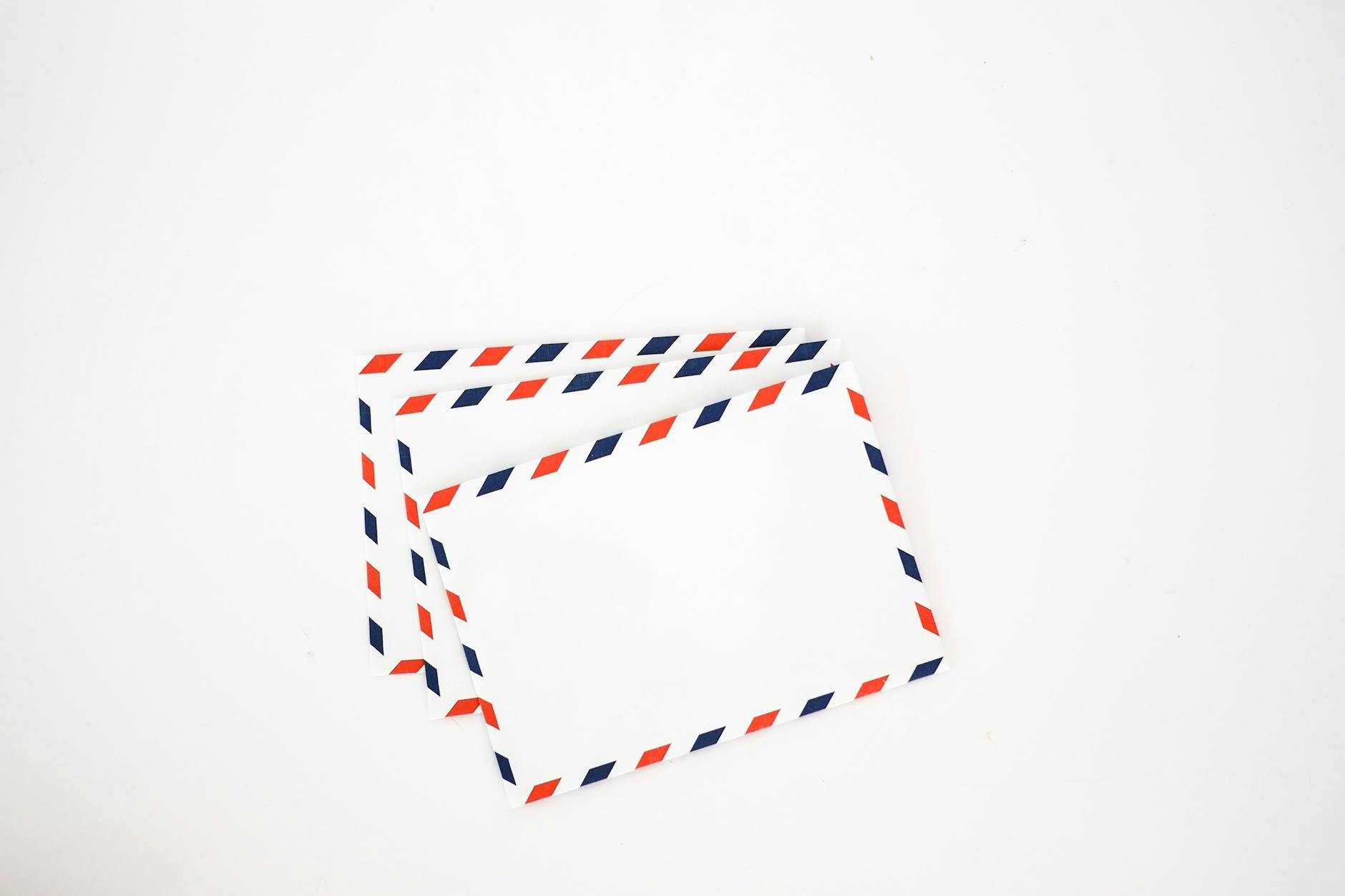 set of envelops with red and blue edge